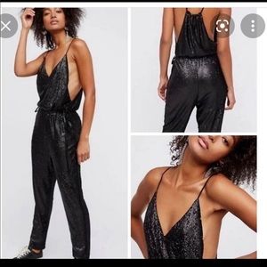 Free People Sequin Romper - Black